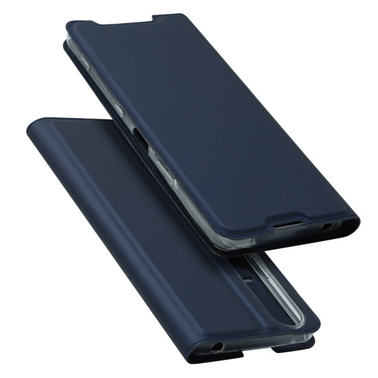 Auto-absorbed Stand Leather Mobile Phone Case Shell Cover with Card Holder for Sony Xperia 1 III 5G - Blue