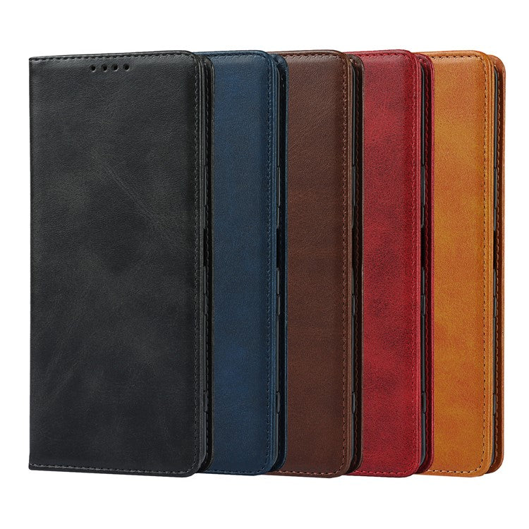 Auto-absorbed Wallet Leather Stand Shell for Sony Xperia 1 III 5G - Black