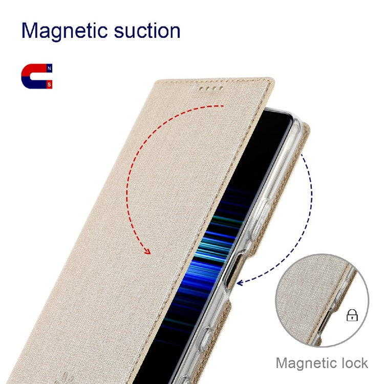 VILI DMX Cross Texture Leather Stand Case for Sony Xperia 1 III 5G - Beige