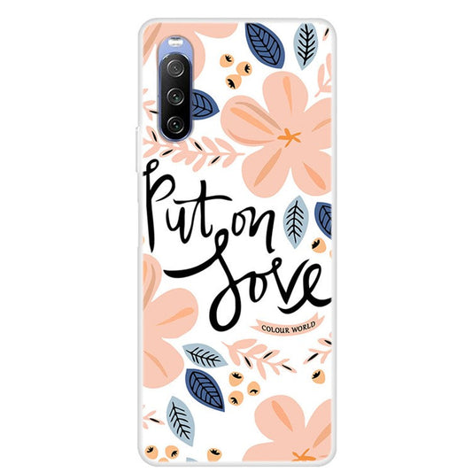 Pattern Printing TPU Phone Back Case for Sony Xperia 10 III 5G - Love of Flowers
