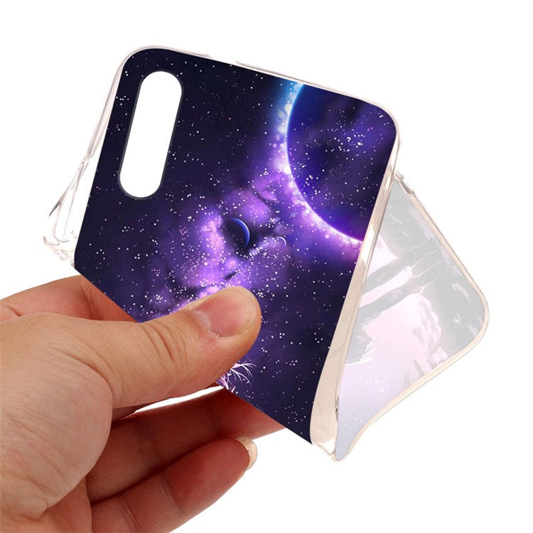 Pattern Printing TPU Phone Back Case for Sony Xperia 10 III 5G - Stars and Girl