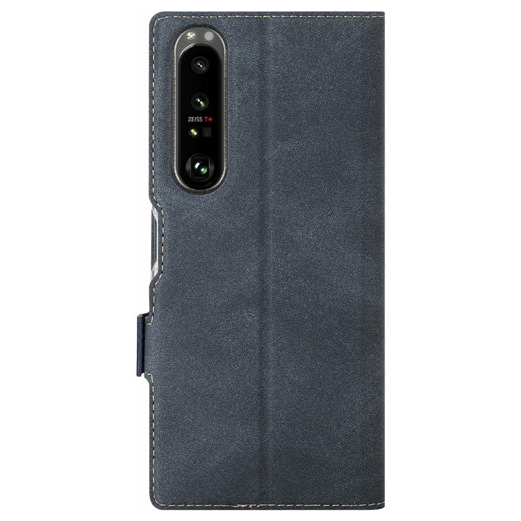 VILI KR2 Series Leather Cell Phone Case Cover Shell with Card Holder for Sony Xperia 1 III 5G - Grey