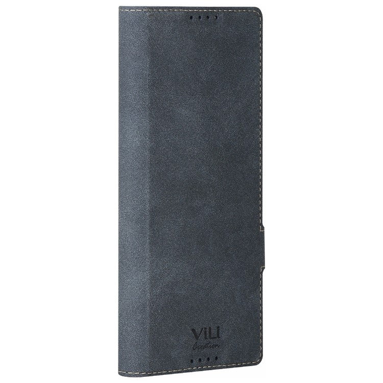 VILI KR2 Series Leather Cell Phone Case Cover Shell with Card Holder for Sony Xperia 1 III 5G - Grey