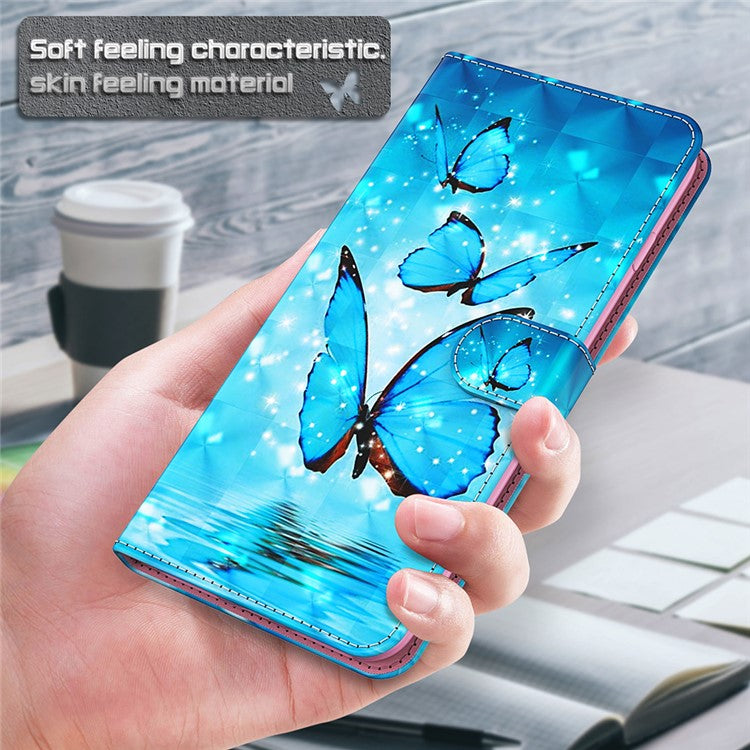 Pattern Printing Wallet Leather Protector Cover for Sony Xperia 1 III 5G - Blue Butterfly