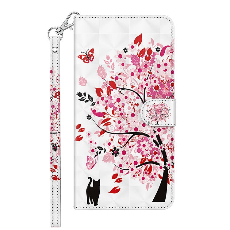 Pattern Printing Wallet Leather Protector Cover for Sony Xperia 10 III 5G / Xperia 10 III Lite - Pink Tree