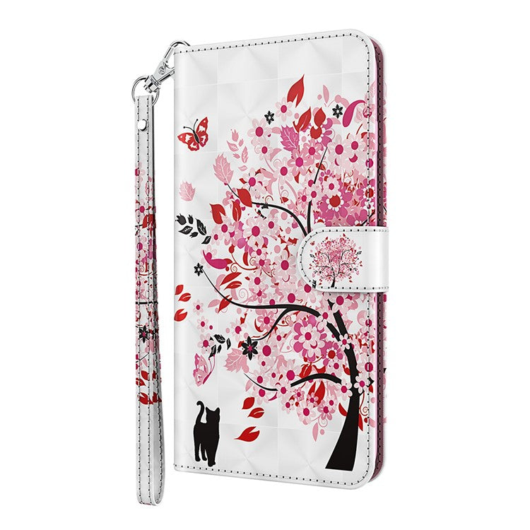 Pattern Printing Wallet Leather Protector Cover for Sony Xperia 10 III 5G / Xperia 10 III Lite - Pink Tree