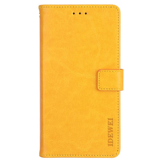 IDEWEI Crazy Horse Texture Stand Wallet Design Folio Flip Leather Phone Shell Case for Sony Xperia 1 III 5G - Yellow