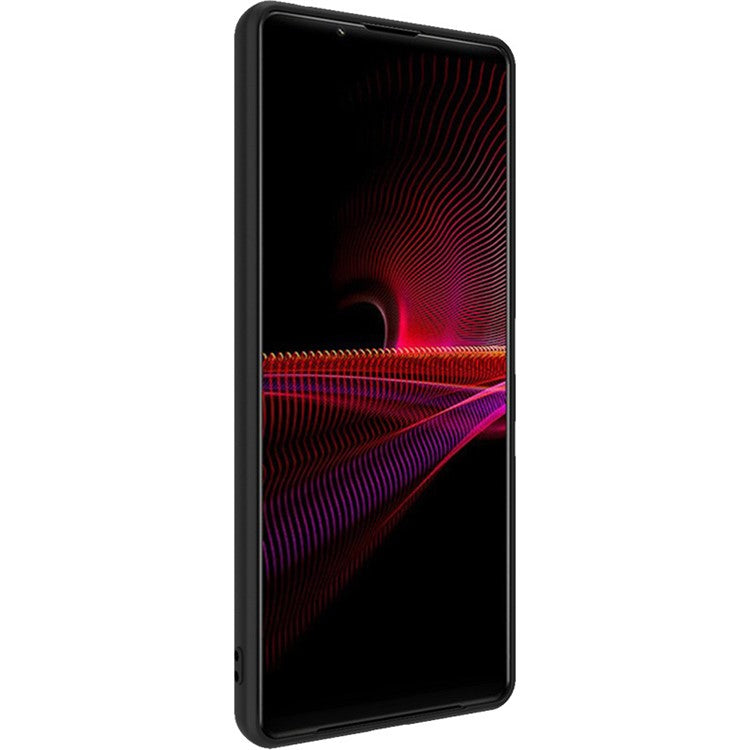 IMAK LX-5 Series PU Leather Coating Hard PC + Soft TPU Fall Protection Hybrid Cover Phone Case with Screen Protector for Sony Xperia 1 III 5G - Carbon Fiber Texture