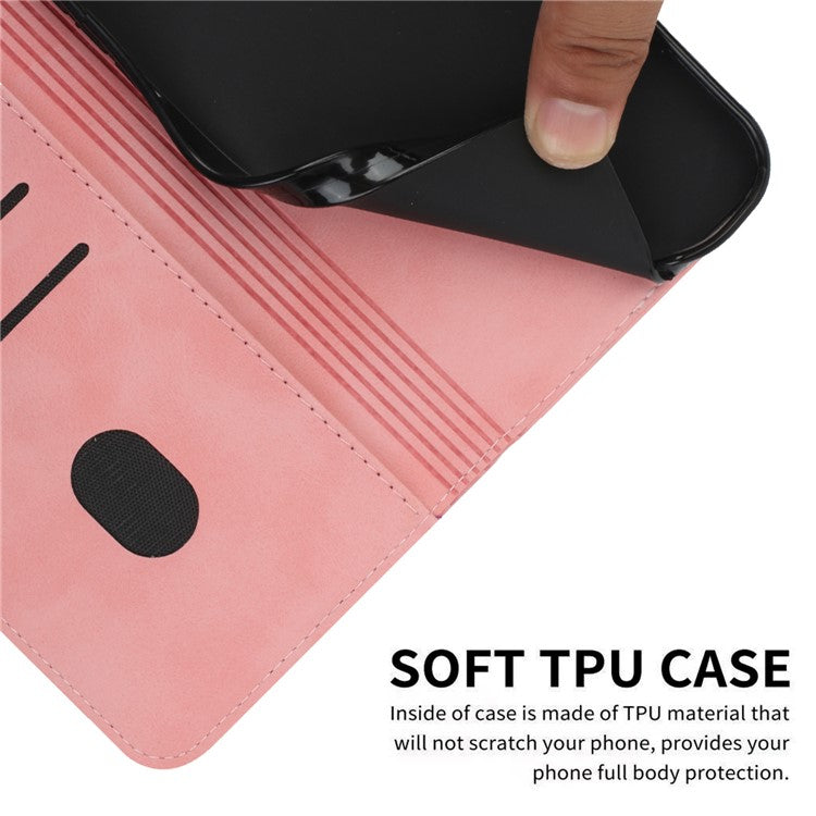 For Sony Xperia 1 III 5G Rhombus Pattern Imprinted Folio Flip Wallet Case Full Body Protection Stand Magnetic Absorption Phone Cover - Rose Gold