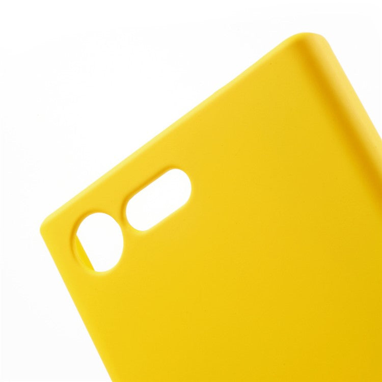 For Sony Xperia X Compact Rubber Coating Back PC Phone Case - Yellow