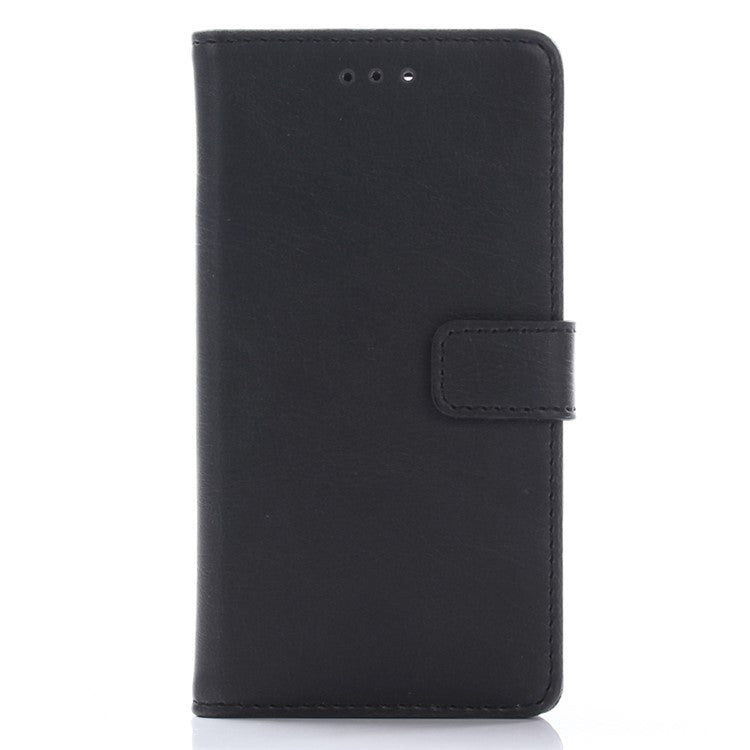 Crazy Horse Texture Leather Case for Sony Xperia X Compact, Shockproof TPU Wallet Stand Book Style Flip Phone Cover - Black