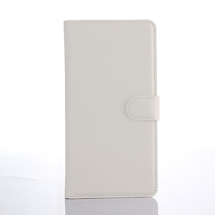 Litchi Grain Wallet Leather Cell Phone Cover for Sony Xperia XA1 - White