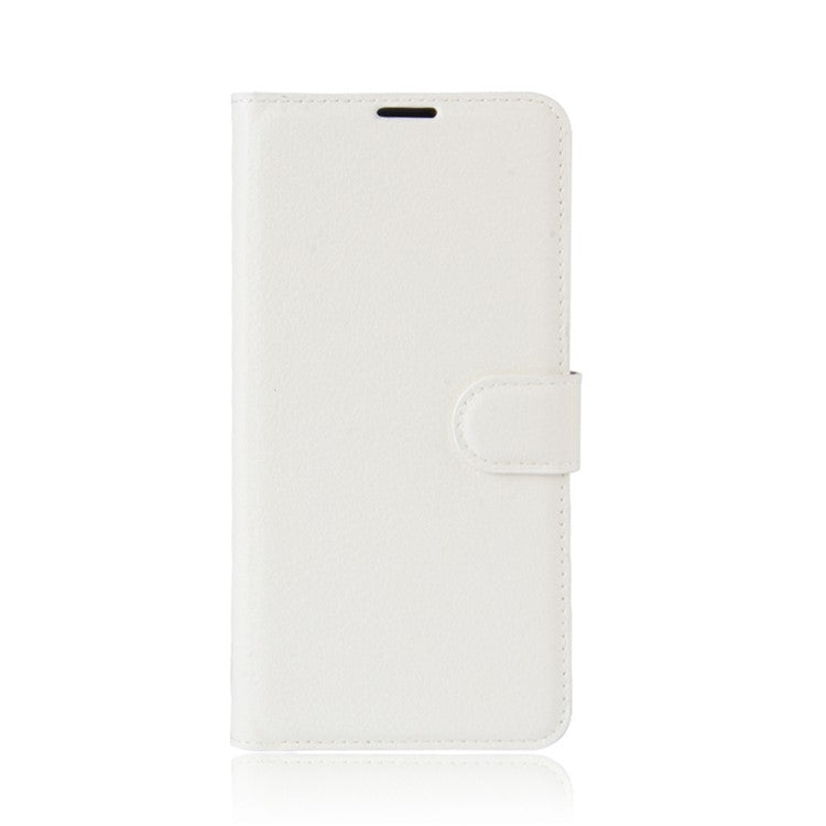 Litchi Skin Leather Stand Cover with Card Slots for Sony Xperia XZ Premium Wallet Design Phone Case - White