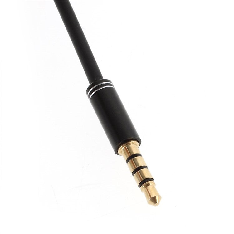3.5mm Male to 2 Female Audio Extension Cord Earphone Audio Splitter Cable, Length: 30cm - Black