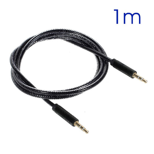 Gold Color Plated 3.5mm Male to Male Stereo Audio Cable - Black