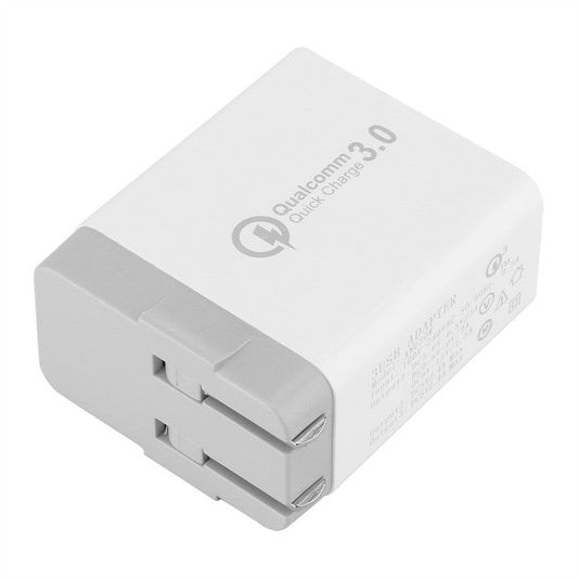 30W QC 3.0 Quick Charge 3 USB Ports Wall Charger USB Travel Adapter for iPhone Samsung Huawei - US Plug