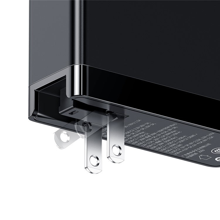 MCDODO CH-810 Pro 100W GaN Wall Charger Dual Type-C + USB Portable CN Plug Mini Travel Charger [with EU/UK Plug] - Black