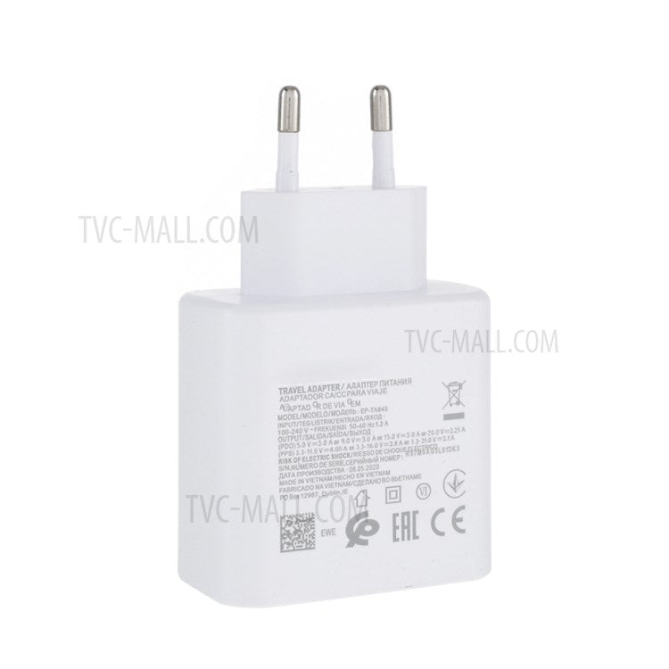 EP-TA845 OEM 45W Type-C Super Fast Wall Charger Adapter for Samsung Galaxy Note 10 Plus/Note 10 Plus 5G/A91 - White/EU Plug