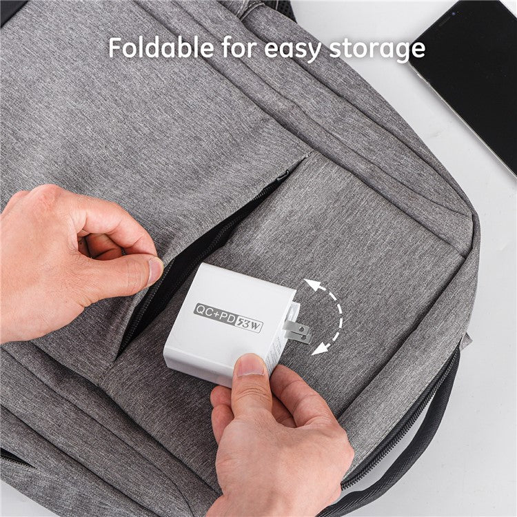 WLX-A6 PD20W+QC3.0 Multi-Port USB with PD Type-C Fast Charging Mobile Phone Power Adapter - UK Plug