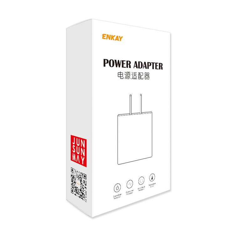 ENKAY HAT PRINCE Portable PD 33W+QC 3.0 Type C USB 2-port Wall Charger Block Travel Power Adapter - US Plug