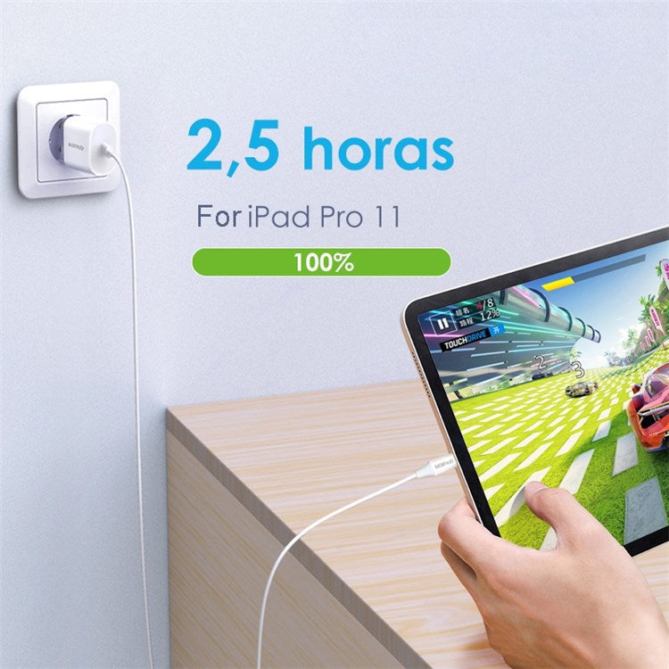 NORTHJO NOPD200101 Type-C Port Wall Charger PD 20W Phone Tablet Fast Charging Adapter - EU Plug/White