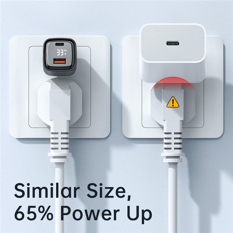 MCDODO Graphite Series 33W USB-A + Type-C Digital Display Dual Port Fast Charging Adapter Wall Charger - CN Standard Plug