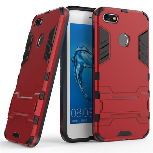Cool Plastic TPU Hybrid Mobile Shell with Kickstand for Huawei P9 lite mini / Enjoy 7 / Y6 Pro (2017) - Red