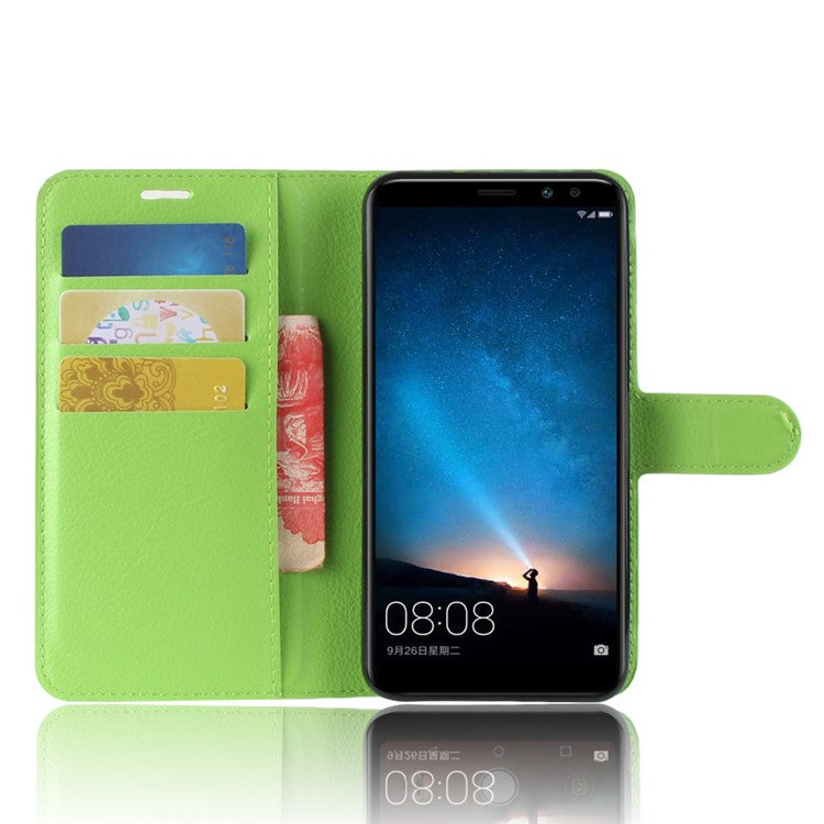 For Huawei nova 2i / Maimang 6 / Mate 10 Lite Litchi Skin Magnetic Leather Wallet Stand Case - Green