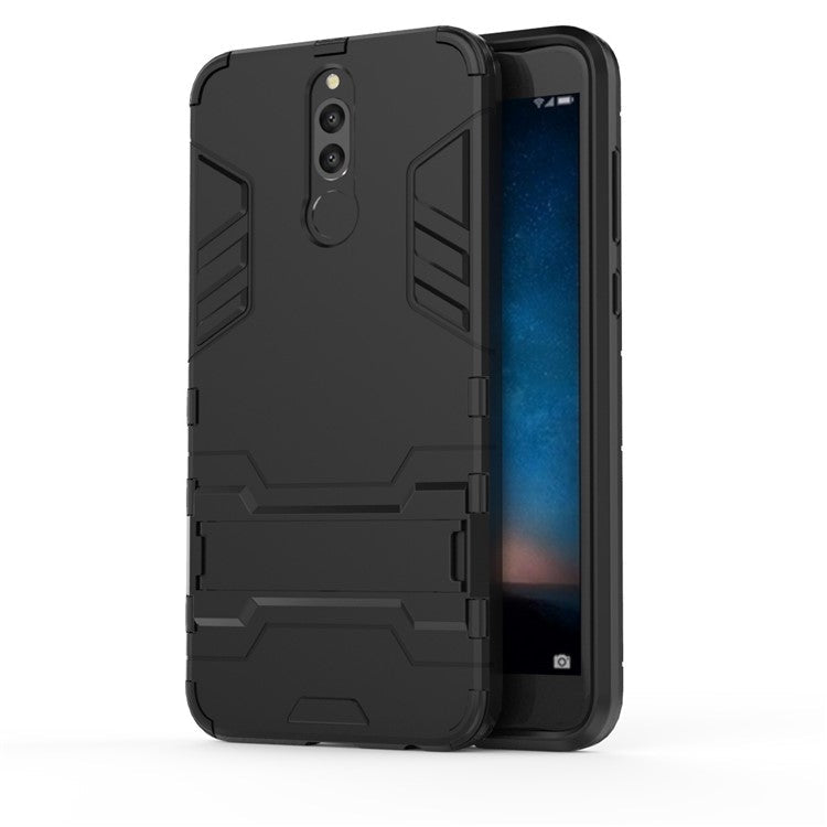 Cool Guard Plastic TPU Back Phone Case with Kickstand for Huawei Mate 10 Lite / nova 2i / Maimang 6 - Black