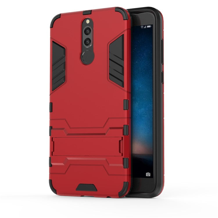Cool Guard Plastic TPU Back Phone Shell with Kickstand for Huawei Mate 10 Lite / nova 2i / Maimang 6 - Red