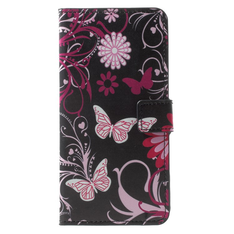 For Huawei Mate 10 Lite / nova 2i / Maimang 6 Wallet PU Leather Stand Phone Casing - Butterfly Flower