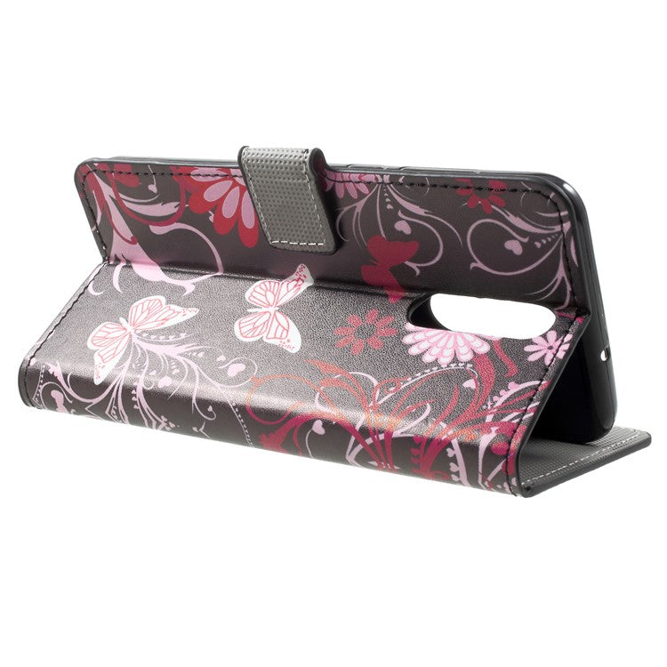 For Huawei Mate 10 Lite / nova 2i / Maimang 6 Wallet PU Leather Stand Phone Casing - Butterfly Flower
