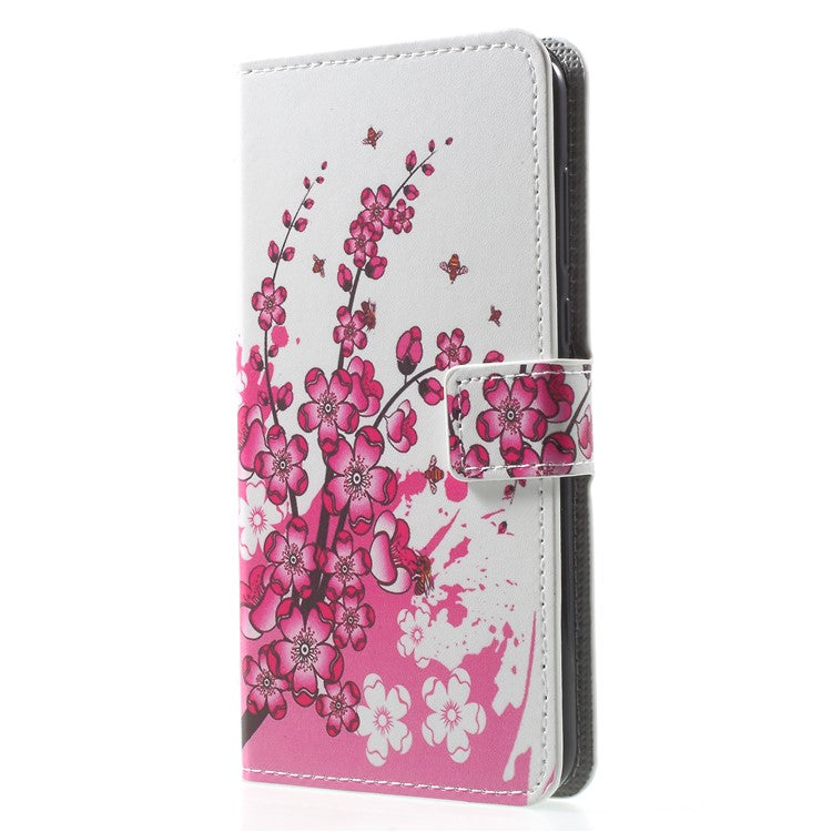 For Huawei Mate 10 Lite / nova 2i / Maimang 6 Wallet PU Leather Stand Phone Accessory Cover - Pink Flower