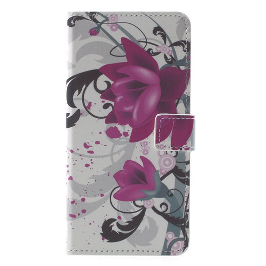 For Huawei Mate 10 Lite / nova 2i / Maimang 6 Wallet PU Leather Stand Phone Protection Cover - Purple Kapok Flower