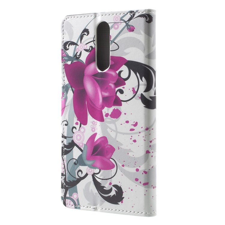 For Huawei Mate 10 Lite / nova 2i / Maimang 6 Wallet PU Leather Stand Phone Protection Cover - Purple Kapok Flower