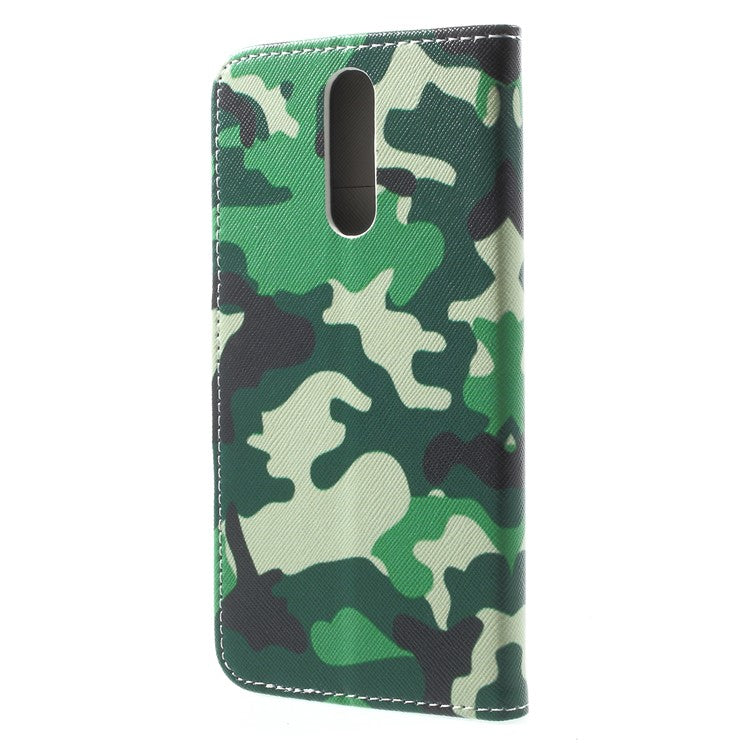 Pattern Printing Leather Wallet Cover for Huawei Mate 10 Lite / nova 2i / Maimang 6 / Honor 9i (India) - Camouflage Pattern
