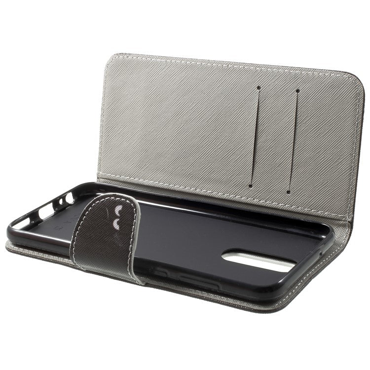 Pattern Printing Leather Wallet Shell Case for Huawei Mate 10 Lite / nova 2i / Maimang 6 / Honor 9i (India) - Do not Touch My Phone