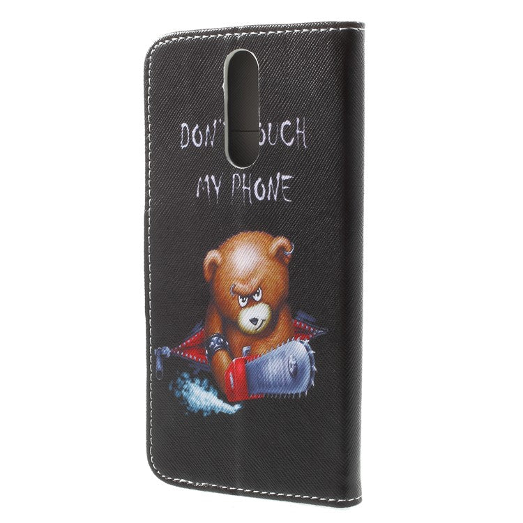 Pattern Printing Leather Wallet Cover Case for Huawei Mate 10 Lite / nova 2i / Maimang 6 / Honor 9i (India) - Brown Bear
