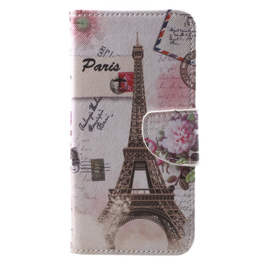 Pattern Printing Leather Card Holder Case for Huawei Mate 10 Lite / nova 2i / Maimang 6 / Honor 9i (India) - Eiffel Tower
