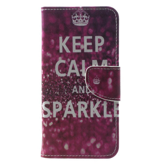 Pattern Printing Phone Leather Wallet Case for Huawei Mate 10 Lite / nova 2i / Maimang 6 / Honor 9i (India) - Keep Calm and Sparkle
