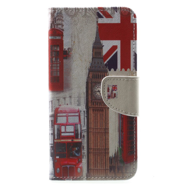 Pattern Printing Leather Stand Case with Card Slots for Huawei Mate 10 Lite / nova 2i / Maimang 6 / Honor 9i (India) - London Element