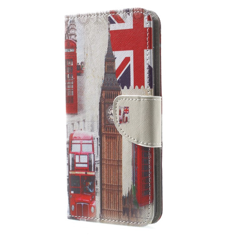 Pattern Printing Leather Stand Case with Card Slots for Huawei Mate 10 Lite / nova 2i / Maimang 6 / Honor 9i (India) - London Element