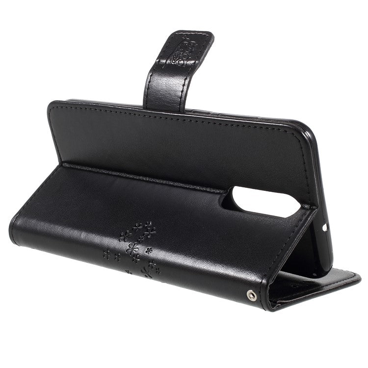 Imprint Tree Owls Leather Wallet Case for Huawei Mate 10 Lite / nova 2i / Maimang 6 / Honor 9i (India) - Black