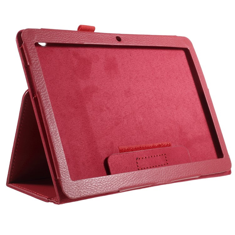 Foldable Stand PU Leather Card Slot Protective Case for Huawei MediaPad T3 10 inch - Red