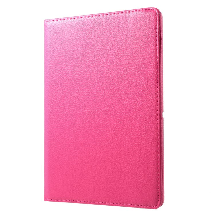Litchi Grain Leather Protective Case with 360 Degrees Rotary Stand Hollow Design for Huawei MediaPad T3 10 - Rose