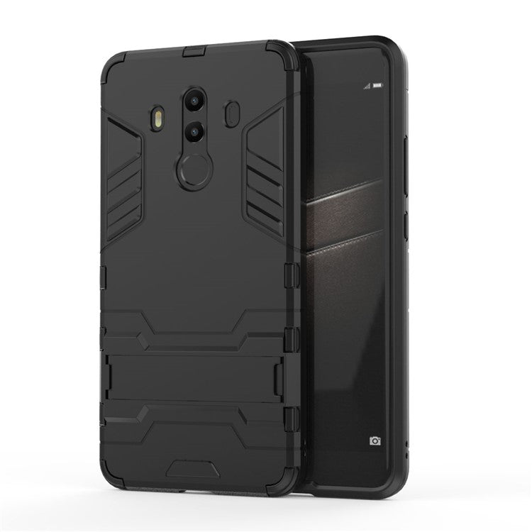 For Huawei Mate 10 Pro Shockproof PC + TPU Hybrid Kickstand Phone Cover - Black