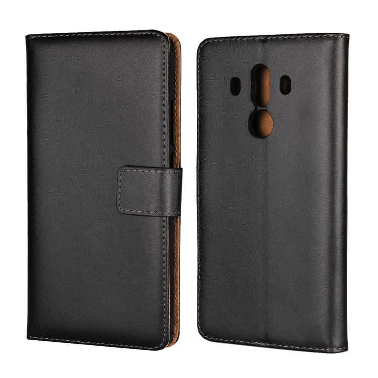 Crazy Horse Genuine Leather Magnetic Wallet Case for Huawei Mate 10 Pro - Black