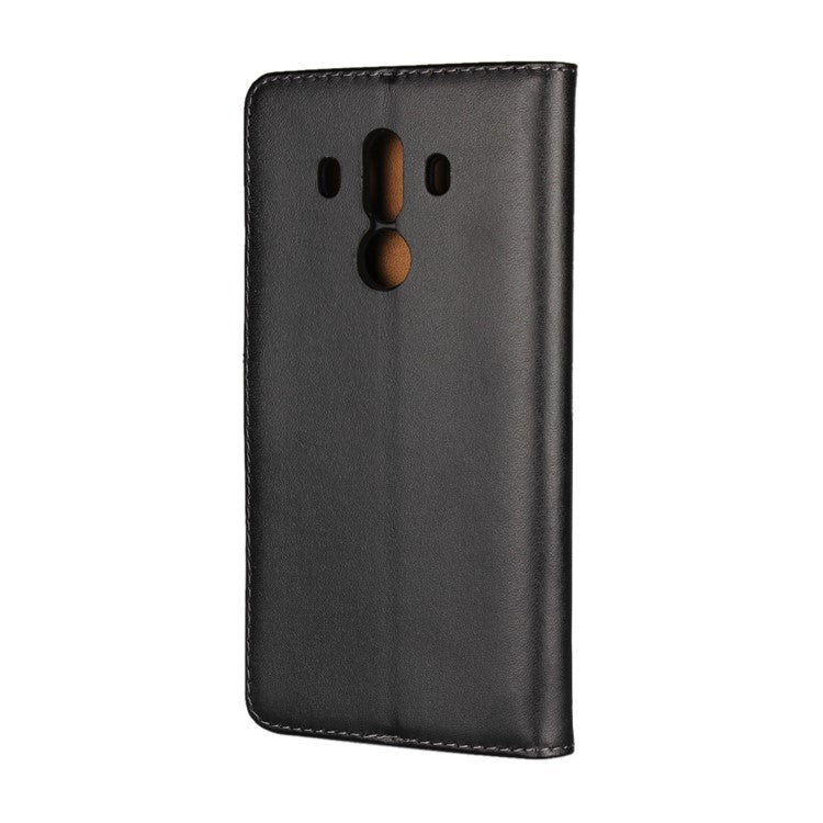 Crazy Horse Genuine Leather Magnetic Wallet Case for Huawei Mate 10 Pro - Black