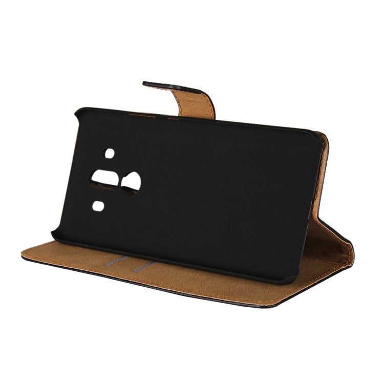 Crazy Horse Genuine Leather Magnetic Wallet Case for Huawei Mate 10 Pro - Black