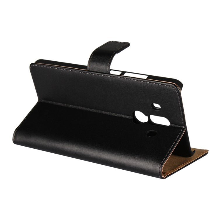 Crazy Horse Genuine Leather Magnetic Wallet Case for Huawei Mate 10 Pro - Black